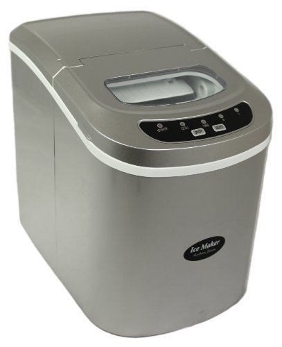 Andrew James Compact Counter Top Ice Maker Machine - New Slimline Model - 15kgs of Ice per 24hrs - No Plumbing Required + FREE ICE CRUSHER