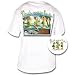 3 Bobbleheads invite you to 'Dash over to Paradise'. Go bac k in time with this nostalgic white tee. Be the envy of eve ryone when you sport this tee, small front insignia of the b obbleheads in their tropical attire.