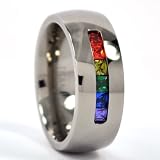 New 8 mm Titanium Ring Rainbow Band