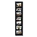 Adeco 7 Slanted Openings Decorative Black Wall Hanging Collage Picture Photo Frame - Made to Display Seven 2x3 Photos