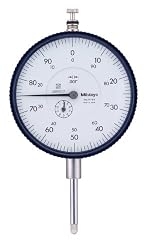 Mitutoyo 3416S Dial Indicator, #4-48 UNF Thread, 0.375" Stem Dia., Lug Back, White Dial, 0-100 Reading, 3.071" Dial Dia., 0-1" Range, 0.001" Graduation, +/-0.002" Accuracy