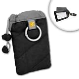 Carrying Pouch (black) for Creative Labs Vado HD 2nd Gen / Vado HD 720p Pocket Video Camcorder **Includes Set of Two Leather Luggage Tags