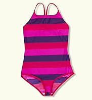 Square Neck Multi Stripe Swimsuit