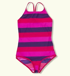 Square Neck Multi-Stripe Swimsuit