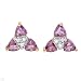 Earrings With 0.95ctw Precious Stones - Genuine Diamonds and Amethysts Beautifully Designed in Yellow Gold Length 7mm