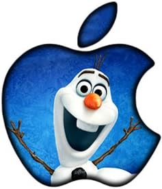 GLOWING Apple Decal - Olaf from Frozen - Custom Apple Art - MacBook Decal glowing logo for mac book pro air 11" 13" 15" 17" LED DECAL