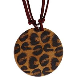 Suede Circular Leopard Necklace