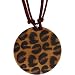 Suede Circular Leopard Necklace