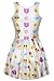 Pink Wind Emoji Cartoon Smiling Face Printed Digital Dress Flare Pleated Dress