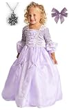 Rapunzel Deluxe Princess Dress-up with Necklace and Hair Bow - MEDIUM