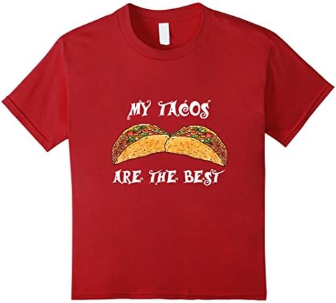 Kids My Tacos Are the Best Graphic Mexican T-shirt  8 Cranberry