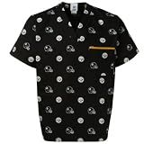 Scrub Dudz Pittsburgh Steelers Printed Scrub Top Large