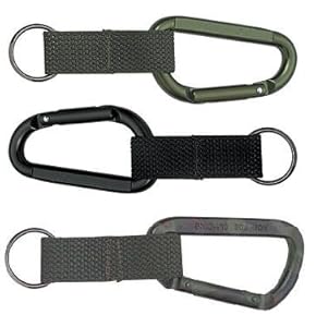 Rothco Heavy Duty 80MM Carabiner with Web Strap Keyring - Black