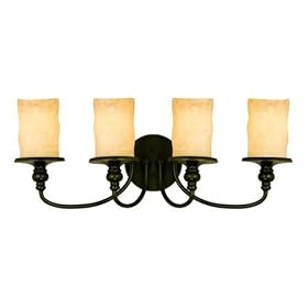 Westinghouse 69010 Hearthstone Four-Light Wall Fixture, Burnished Bronze Patina Finish... by Westinghouse