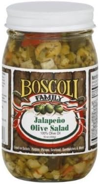 Boscoli Family Olive Salad 16oz Jar (Pack of 3) (Jalapeno)