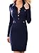 Miusol Women's Vintage Navy Style Long Sleeve Slim Business Pencil Dress