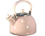 Calypso Basics 2-2-Quart Enamel-on-Steel Whistling Teakettle with Glass Lid, Pink