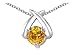 0.65 cttw Genuine Round Yellow Sapphire Pendant - 14kt Yellow Gold