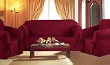 Corduroy Suede Couch / Sofa Cover Slipcover 3pc. set - Burgundy color