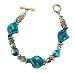 Bracelet - B30 - Handmade Murano Glass & Fire-Polished Beads - Sm Twists - Toggle Closure ~ Teal
