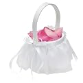 Elegant Chiffon Flower Girl Basket - White
