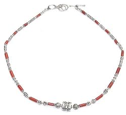 Gemstone Necklaces Silver Coral Jewelry 18 inches