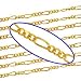 Real Gold Plated Figaro Chain 6.4mm x 2.8mm - By The Foot