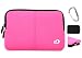 7 Magenta / Pink Sleeve Case Bag for your Naxa NPDT-750, NPD-702 Portable DVD Player + An Ekatomi Hook.