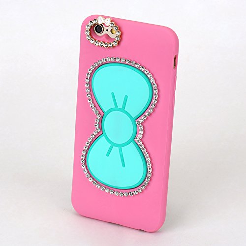 iPhone 6 Case,E-Age Personality Cute TPU Case Skin Cover With Bowknot Kickstand Compatible with iPhone 6 4.7" (Rose)