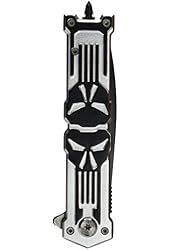 TAC Force TF-592 Series Assisted Opening Folding Knife, Black Spear Point Blade, Skull Handle, 4-3/4-Inch Closed
