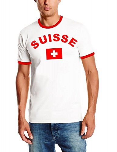 EM 2016 Suisse Fußball T-SHIRT TRIKOT mit Deinem NAMEN + NUMMER ! HERI Ringer weiss Gr.M