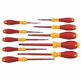 Wiha 32093 10 Piece 1000 Volt Slotted & Phillips Insulated Screwdriver Set