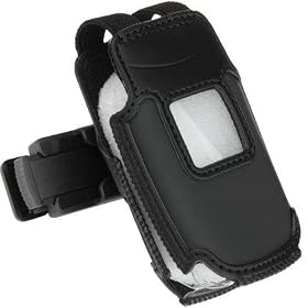 PCMICROSTORE Brand Samsung SGH-A117 A117 Black Neoprene Case Cover with Removable Belt Clip