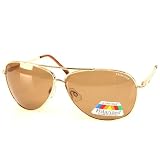 Polarized Aviator Glare Blocker Driving Sunglasses Gold Tone frame with Brown Lens