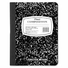 Mead Square Deal Composition Book, 100-sheets, College Ruled, Black Marble (09932)