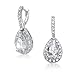 Bling Jewelry Pave CZ Teardrop Dangle Earrings title=