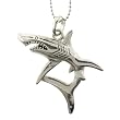 Shark Pendant with 1.2mm Ball Chain 16 to 18" Adjustable Necklace