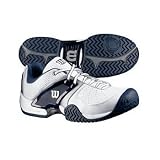Men's Wilson Trance All Court Tennis Shoe-White/Navy/Silver