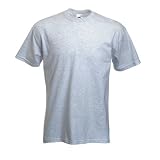Fruit of the Loom Plain T Shirt Heather Grey L - (41-43")