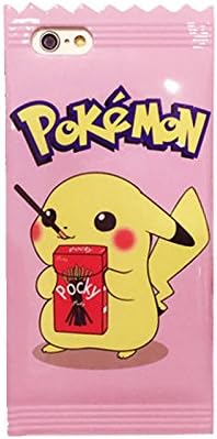 iPhone 6S Plus Case, Maxbomi - 3D Cute Cartoon 3D Pink Candy Pokemon Go Pikachu Soft TPU Back Cover Skin Phone Case for Apple iPhone 6 Plus/6S Plus