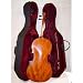 Crystalcello MC350 Ebony Flamed Laminate 1/2 Size Cello with Lightweight Case + Carrying Bag + Bow + Accessories