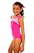 TumbleWear Girl's Makenna Sparkle Leotard (Child 10-12, Pink)