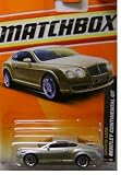 Matchbox 2011, Bentley Continental GT (Gold) 36/100, Sports Cars. 1:64 Scale.