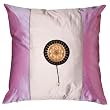 Decorative Handmade Silky White & Lavender Cushion Cover / Pillow Sham - Golden Sunflower Design
