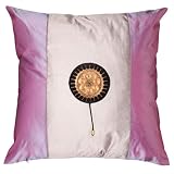 Decorative Handmade Silky White & Lavender Cushion Cover / Pillow Sham - Golden Sunflower Design