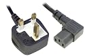 2M Right Angle Kettle Type IEC Power Mains Cable Lead - Black