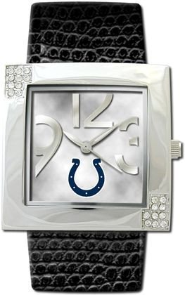 Denver Nuggets Ladies Chrome Glamour Leather Strap Watch
