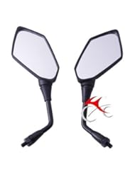 Automotive Parts and Accessories: Pair Of Black Motorcycle Motorbike Rear View Left & Right Side View Mirrors Fit For KAWASAKI Z1000 Z750 ER6 - LUO
