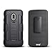 Moto G4 Case, Starshop [Heavy Duty] Dual Layers with Kickstand and Locking Belt Clip With Screen Protector (Black)