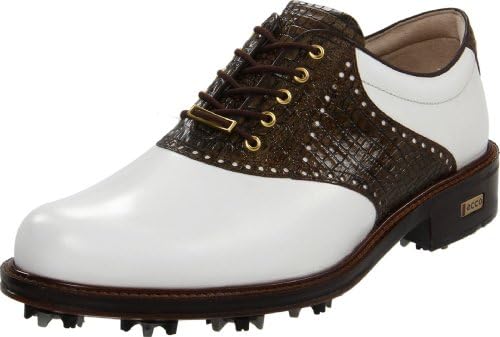 ECCO Men's World Class Golf Shoe,White/Rustic Brown,47 EU/13-13.5 M US